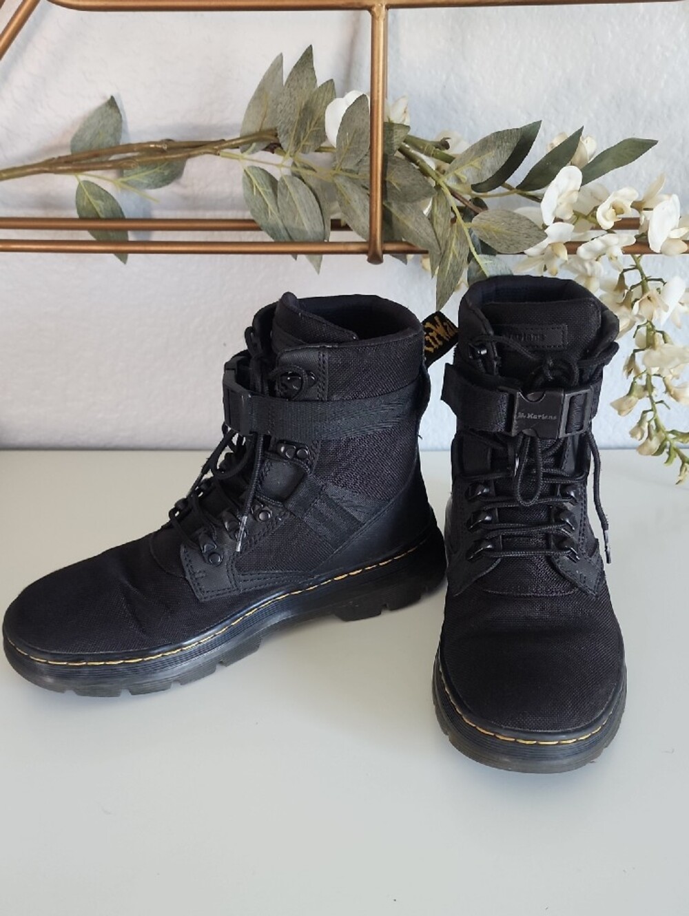 Dr. Martens Black Tactical Lace-Up Boots with Ankle Strap - Picture 10 of 13